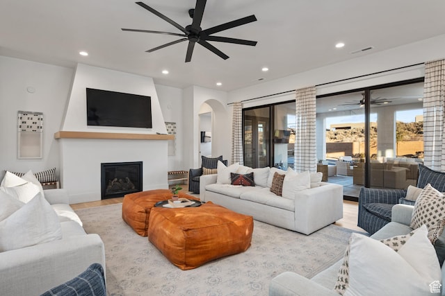4862 N Sand Cove Cir, St George, UT 84770 - living room with ceiling fan