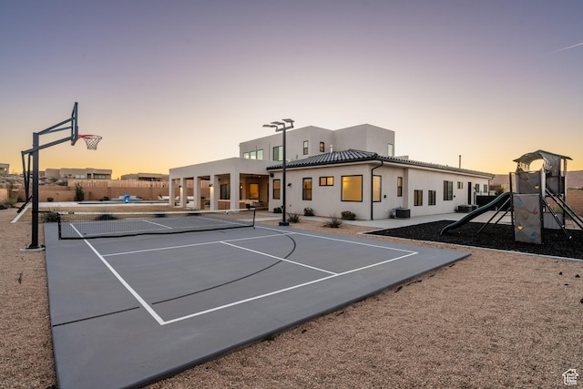 4862 N Sand Cove Cir, St George, UT 84770 - view of basketball court with tennis court and a playground