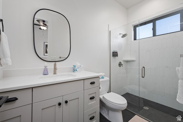 4862 N Sand Cove Cir, St George, UT 84770 - bathroom with vanity, toilet, and a shower with shower door