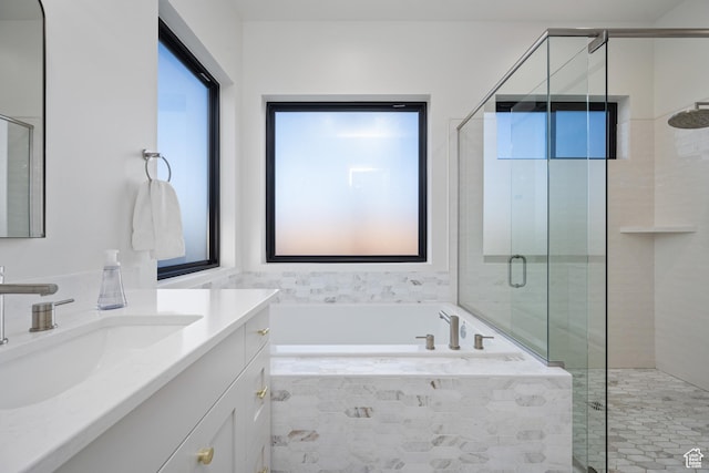 4862 N Sand Cove Cir, St George, UT 84770 - bathroom featuring independent shower and bath and vanity