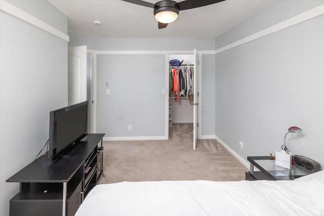 939 E Summit Dr N, Smithfield, UT 84335 - bedroom with ceiling fan, a spacious closet, light colored carpet, and a closet