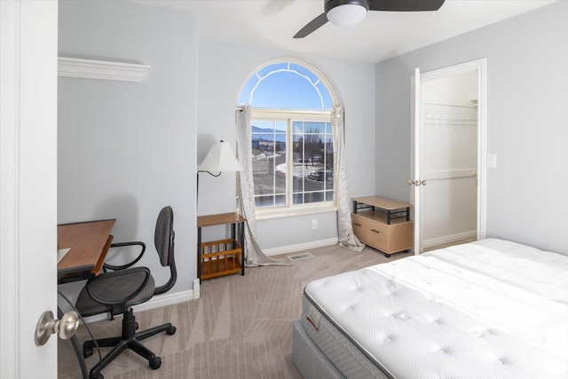 939 E Summit Dr N, Smithfield, UT 84335 - bedroom with a spacious closet, light colored carpet, a closet, and ceiling fan