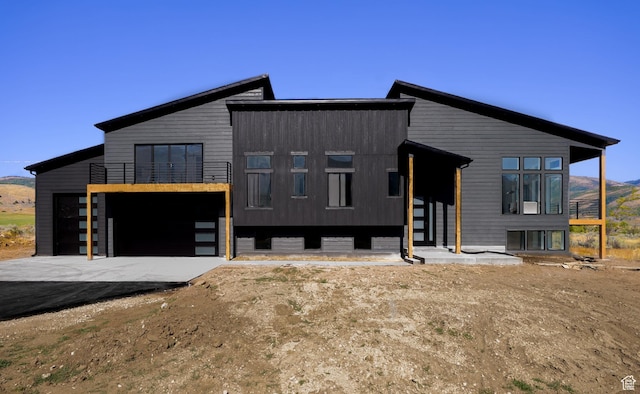 modern home featuring a garage