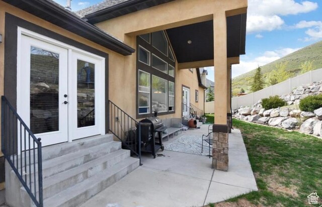 14548 S Rose Ave, Herriman, UT 84096 - view of patio featuring area for grilling and french doors