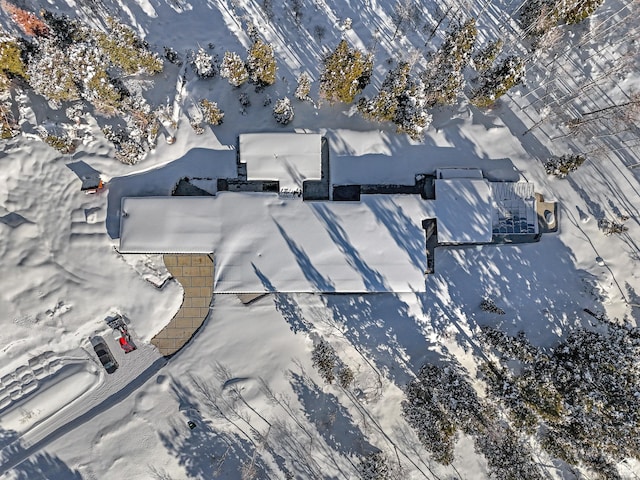view of snowy aerial view