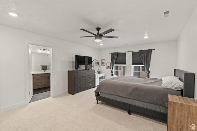 6850 Mountain Maple Dr Unit 14, Park City, UT 84098 - bedroom with ceiling fan, ensuite bathroom, and light carpet
