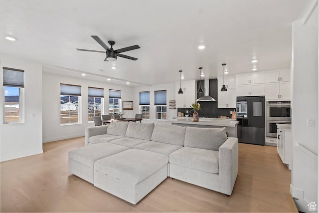 6850 Mountain Maple Dr Unit 14, Park City, UT 84098 - living room with light hardwood / wood-style floors and ceiling fan