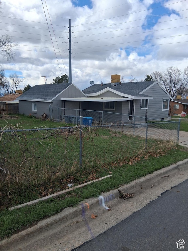 view of home's exterior featuring fence private yard