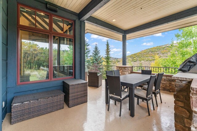 8670 Ranch Club Ct, Park City, UT 84098 - view of patio / terrace with a mountain view