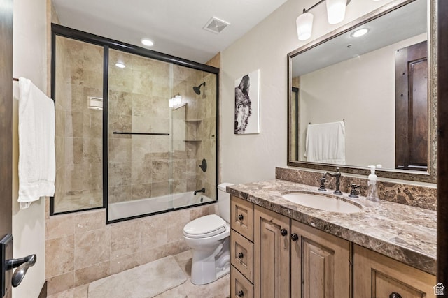 8670 Ranch Club Ct, Park City, UT 84098 - full bathroom featuring enclosed tub / shower combo, vanity, toilet, and tile patterned flooring