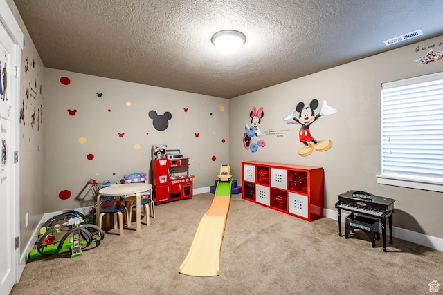 7104 S Cadens Cv, Cottonwood Heights, UT 84121 - recreation room with carpet floors and a textured ceiling