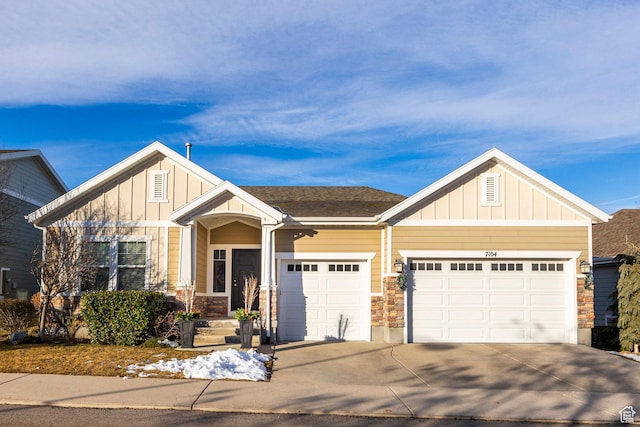 craftsman-style home with a garage