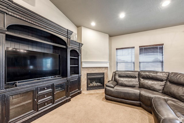 7104 S Cadens Cv, Cottonwood Heights, UT 84121 - living room with light colored carpet and a high end fireplace