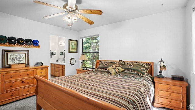 335 Jungfrau Hill Rd, Midway, UT 84049 - carpeted bedroom featuring ceiling fan and connected bathroom