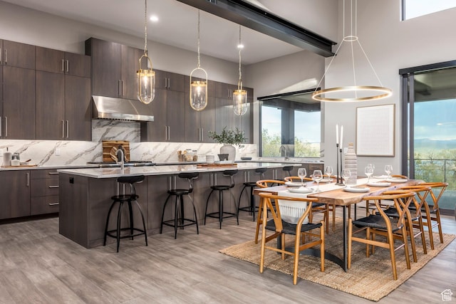 1817 W Skyridge Dr, Heber City, UT 84032 - dining area with light wood-style flooring and recessed lighting