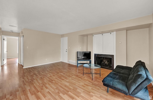 sitting room featuring light hardwood / wood-style floors