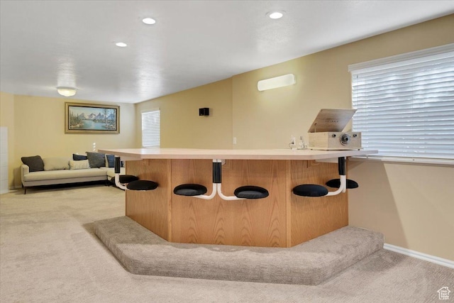 818 Summit Dr, Smithfield, UT 84335 - indoor bar with light colored carpet, recessed lighting, and baseboards