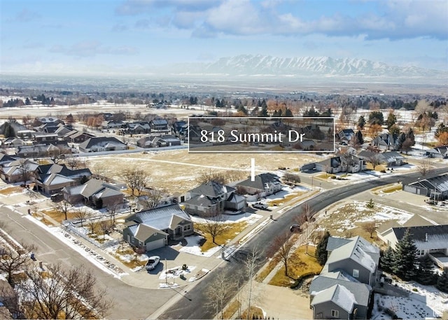 818 Summit Dr, Smithfield, UT 84335 - aerial perspective of suburban area featuring a mountain backdrop