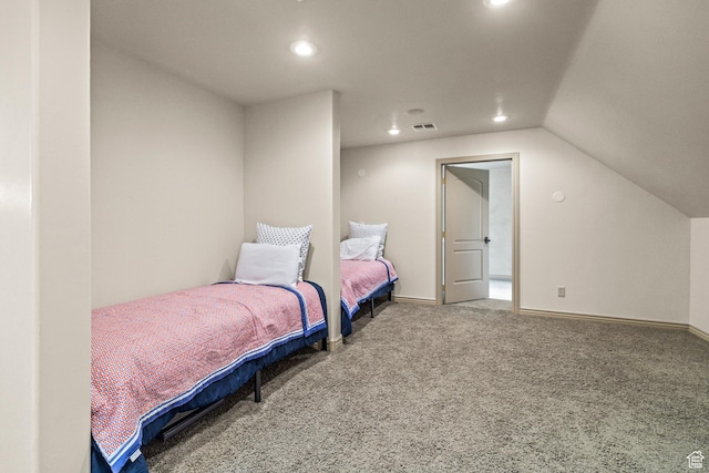 655 W 85 S, Glenwood, UT 84730 - bedroom featuring recessed lighting, carpet, and lofted ceiling