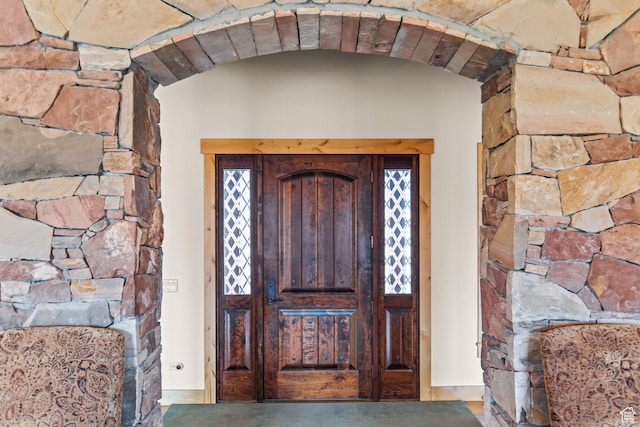 655 W 85 S, Glenwood, UT 84730 - entrance to property featuring stone siding
