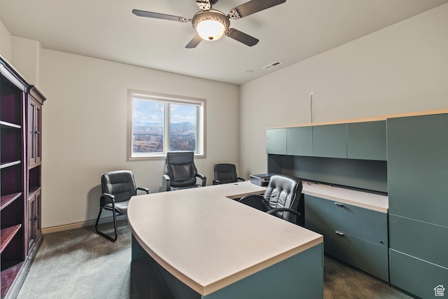 655 W 85 S, Glenwood, UT 84730 - office area featuring dark colored carpet and a ceiling fan