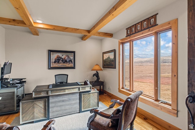 655 W 85 S, Glenwood, UT 84730 - office area with beamed ceiling and wood finished floors