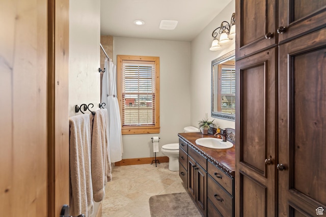 655 W 85 S, Glenwood, UT 84730 - bathroom featuring vanity, a shower with shower curtain, and recessed lighting