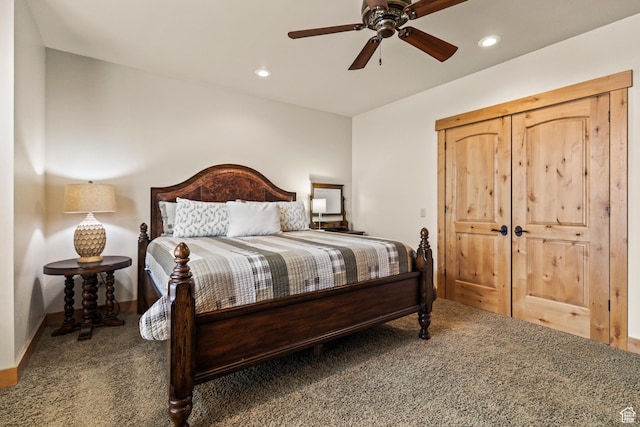 655 W 85 S, Glenwood, UT 84730 - bedroom with carpet flooring, recessed lighting, and ceiling fan