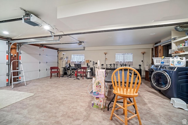 1975 Laguna Vista Dr, Orem, UT 84058 - garage featuring washing machine and clothes dryer and a garage door opener