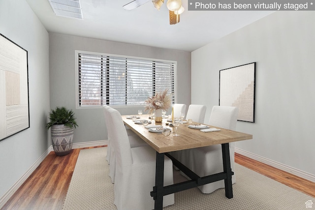 1975 Laguna Vista Dr, Orem, UT 84058 - dining room with ceiling fan and dark hardwood / wood-style flooring