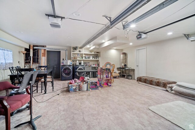 1975 Laguna Vista Dr, Orem, UT 84058 - garage featuring a garage door opener and washing machine and dryer