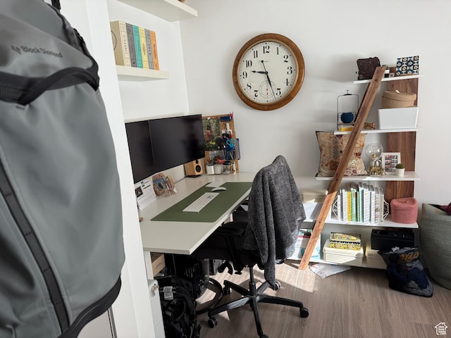 office area featuring hardwood / wood-style flooring