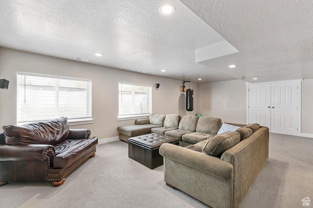 3937 W 1850 N, Lehi, UT 84043 - carpeted living room featuring a textured ceiling