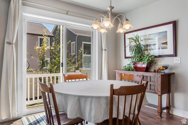 3937 W 1850 N, Lehi, UT 84043 - dining space with dark hardwood / wood-style flooring and a notable chandelier