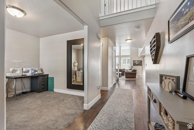 3937 W 1850 N, Lehi, UT 84043 - hallway featuring dark hardwood / wood-style floors and a textured ceiling