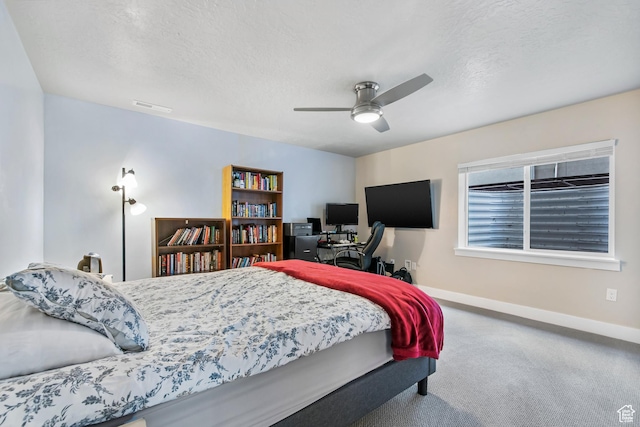 3937 W 1850 N, Lehi, UT 84043 - carpeted bedroom featuring a textured ceiling and ceiling fan