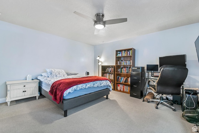 3937 W 1850 N, Lehi, UT 84043 - carpeted bedroom featuring a textured ceiling and ceiling fan