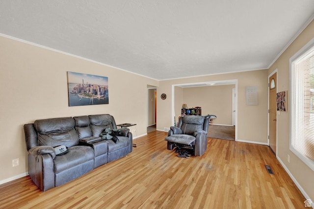 927 E 5650 S, Murray, UT 84121 - living room featuring crown molding and light wood-type flooring