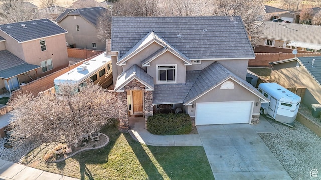 view of front of home with a garage