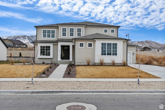 3559 S Garibaldi Way, Saratoga Springs, UT 84045 - view of front of house with a garage and a mountain view
