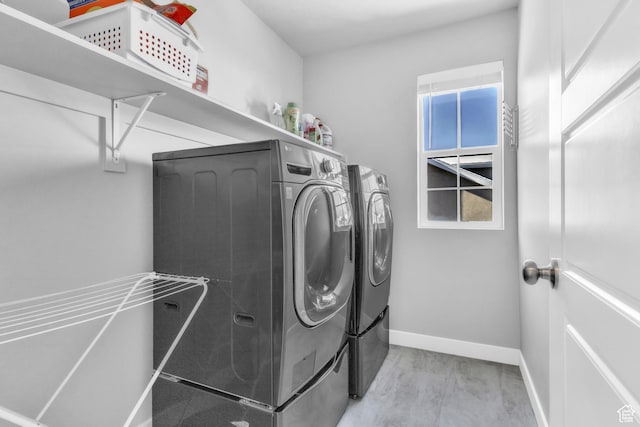laundry room featuring washer and dryer