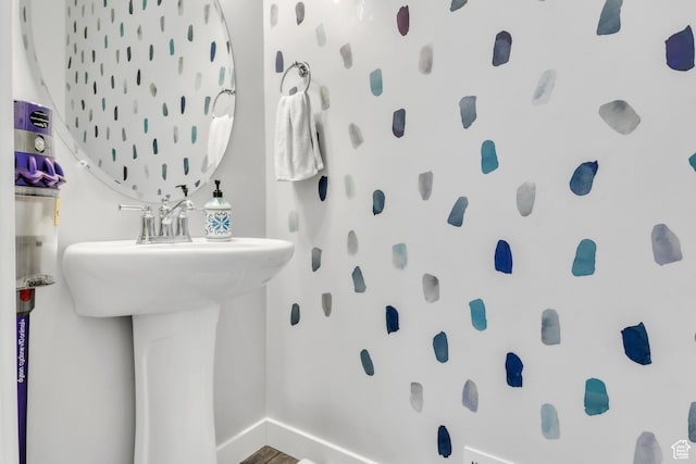 bathroom featuring hardwood / wood-style flooring