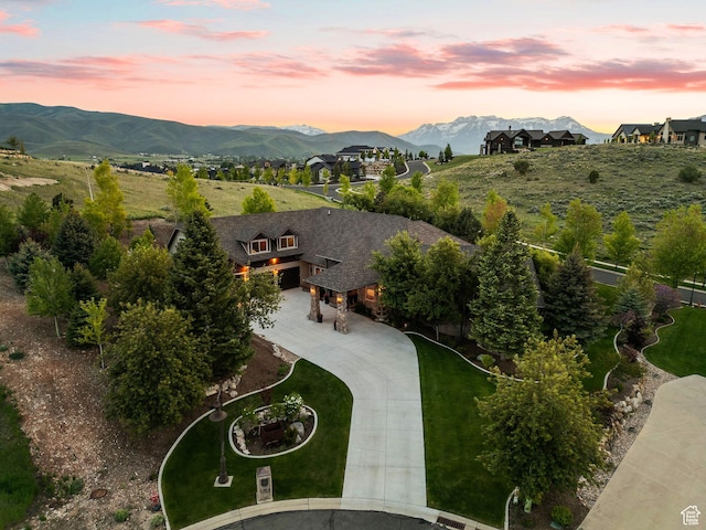 3180 E Stoney Creek Cir S, Heber City, UT 84032 - aerial view at dusk of a mountain view