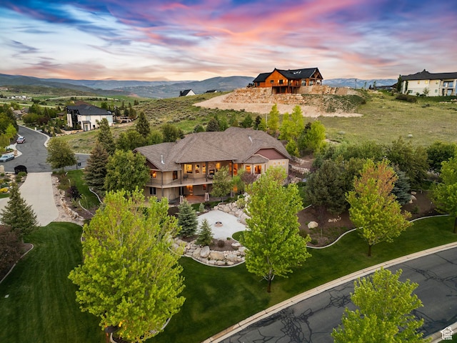 3180 E Stoney Creek Cir S, Heber City, UT 84032 - aerial view at dusk of a mountain view