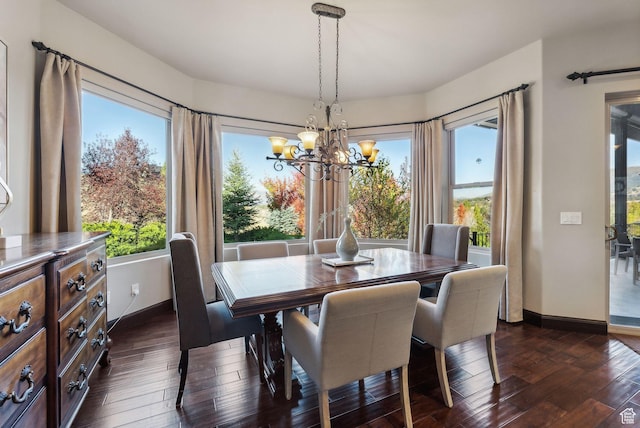 3180 E Stoney Creek Cir S, Heber City, UT 84032 - dining space with a chandelier, baseboards, and plenty of natural light