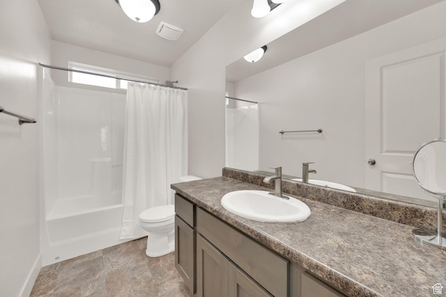 1054 S 1050 W, Tooele, UT 84074 - bathroom featuring toilet, vanity, shower / bath combo with shower curtain, and baseboards