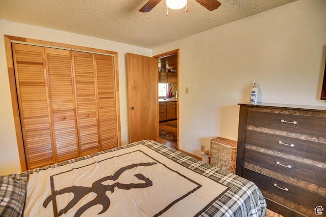 2690 E Hwy 153, Beaver, UT 84713 - bedroom featuring ceiling fan, a closet, and a textured ceiling