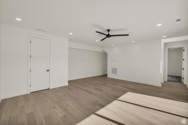 5367 W 3180 S, Hurricane, UT 84737 - unfurnished living room with ceiling fan and light wood-type flooring