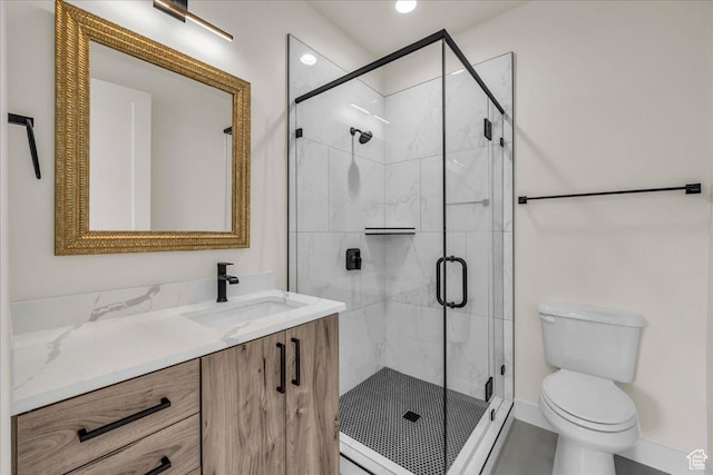 5367 W 3180 S, Hurricane, UT 84737 - bathroom featuring walk in shower, vanity, and toilet