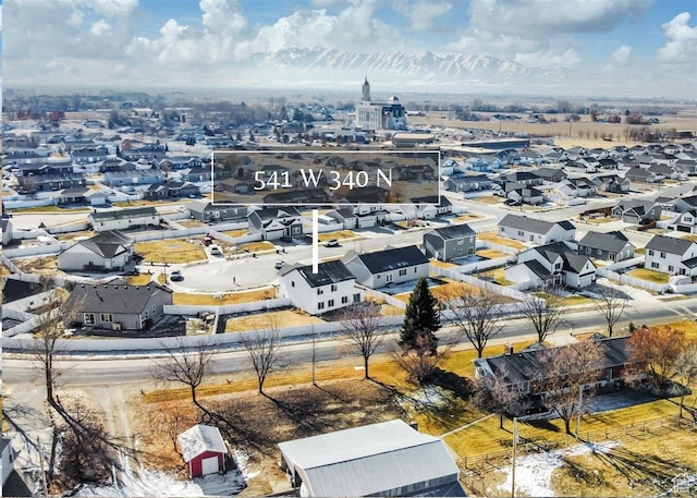 bird's eye view with a residential view